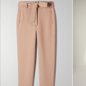 Aritzia high waisted tie front pant